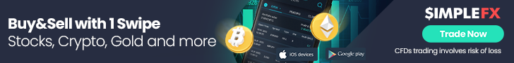 SimpleFX Buy and Sell Bitcoin, Stocks, Gold with one swipe